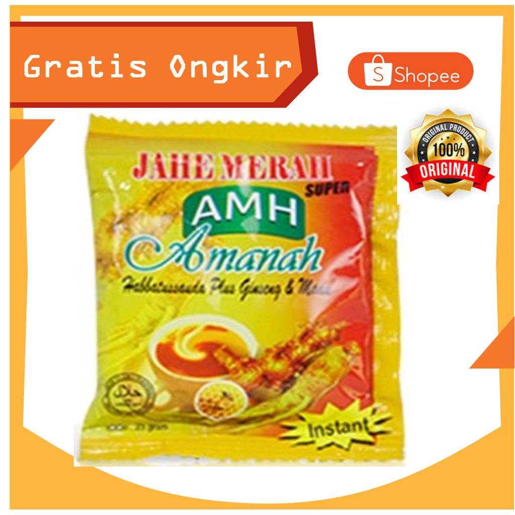 

JAHE MERAH SUPER AMH ( AMANAH ) ASLI MINUMAN JAHE MERAH INSTAN SACHET TERLARIS