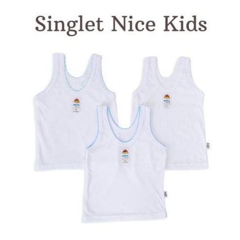 Singlet Bayi Nice Kids | Kaos Dalam Anak Baru Lahir Laki Perempuan Baby New Born | Open | Pakaian Dalam Balita Satuan