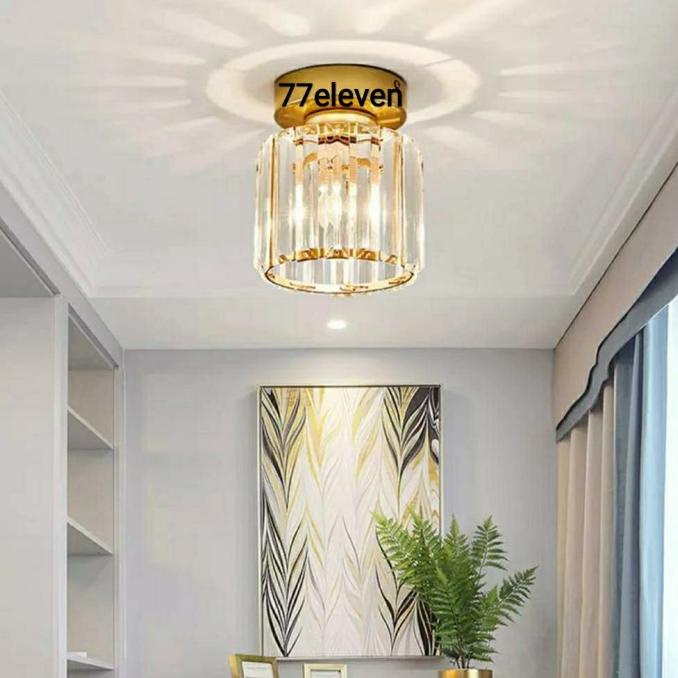 lampu hias plafon minimalis kristal LP 8338/1 - Gold
