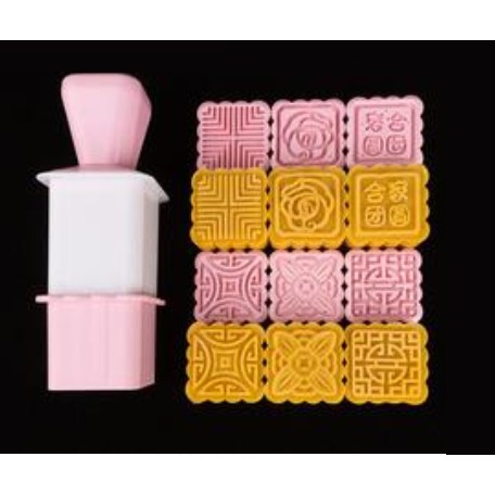 Cetakan Kue Bulan Mooncake Press Mold 50gr Persegi Set Mold Type 031