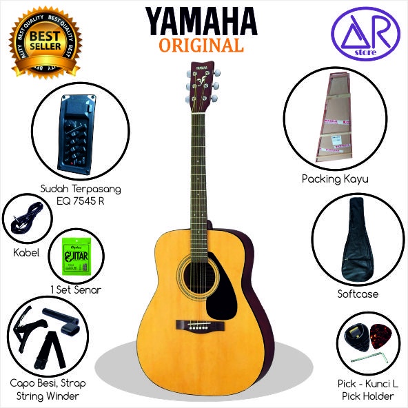 Gitar Akustik Elektrik YAMAHA F310 F 310 F-310 Original paket lengkap