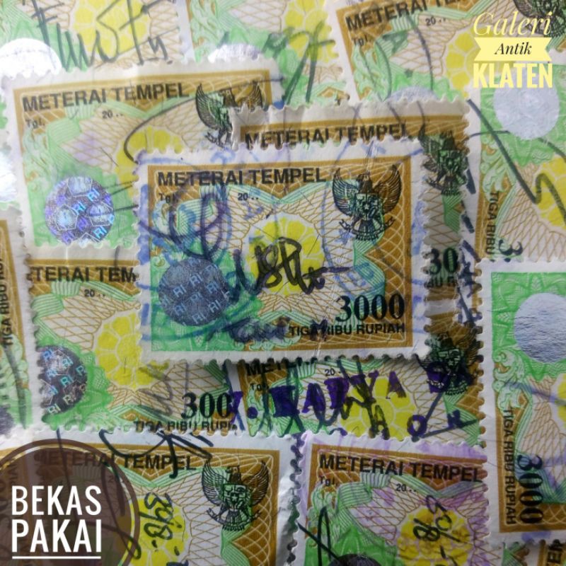 

Materai Bekas untuk Koleksi Rp 3000 Rupiah tahun 2000-2001-2002 Meterai Tempel matrai lama kuno