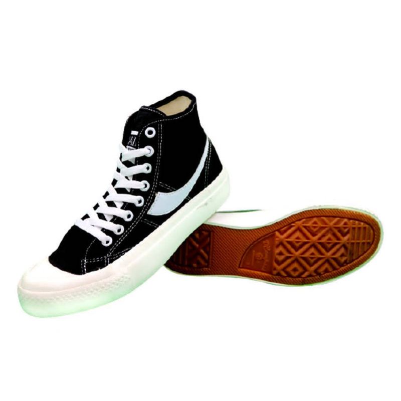 sepatu lokal trail d compass not gazelle high cut black white