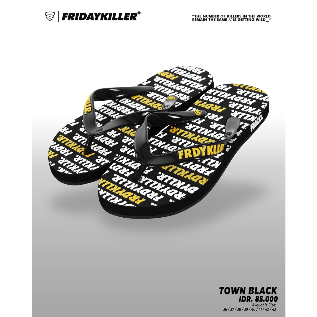 SANDAL JEPIT FRIDAY KILLER | TOWNY BLACK