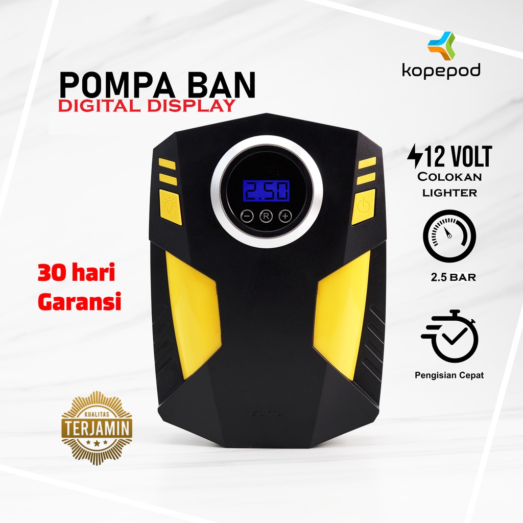 DIGITAL Pompa Ban Elektrik Mobil Elektrik 12 volt 2.5BAR Full Power and Safe