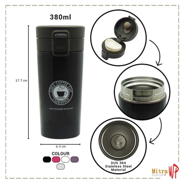 

Dijual Termos Travel Double Wall Stainless Steel Vacuum Cup Mug B46 - Putih Diskon