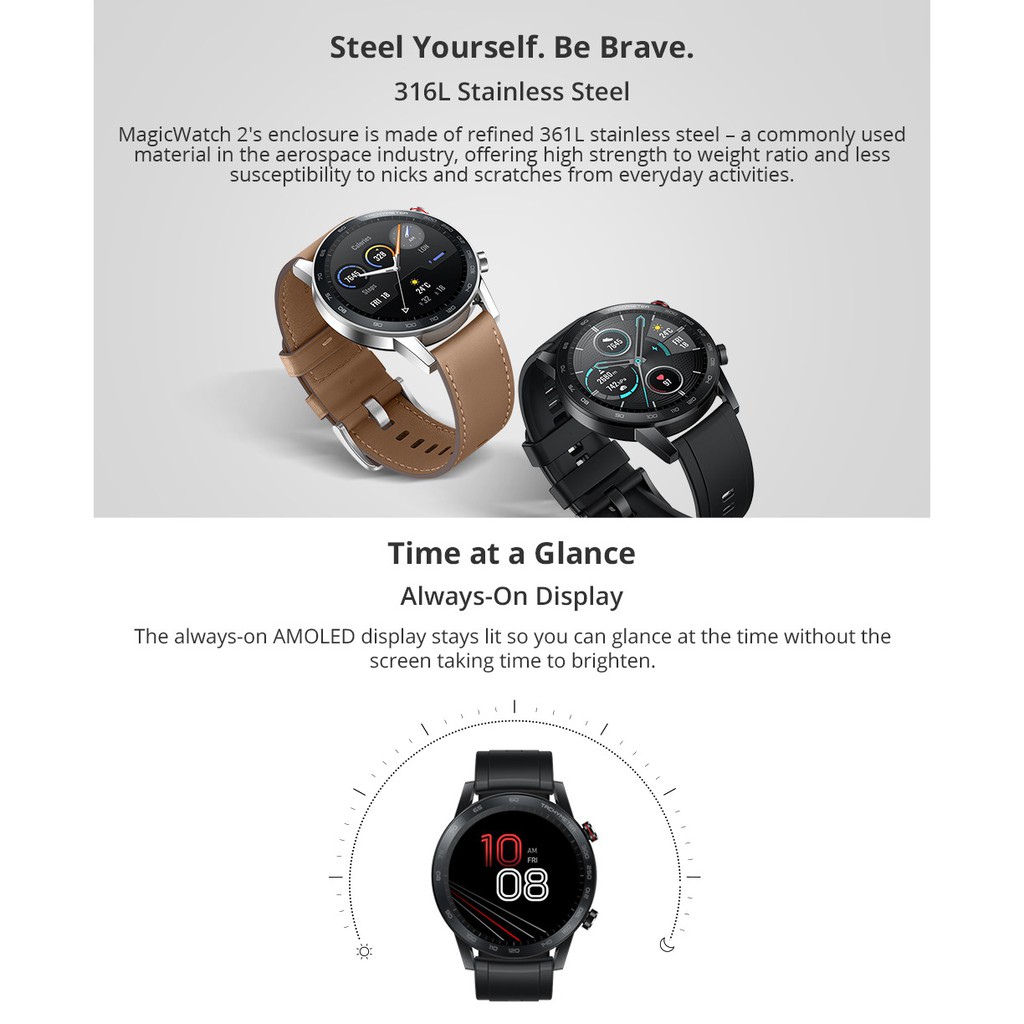 Honor Magic Watch 2 46mm Smartwatch Amoled Display - Garansi Resmi-2