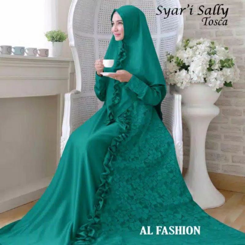 Baju Gamis syari wanita jumbo satu set ( + Khimar)