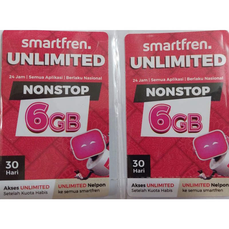 VOUCHER PAKET DATA SMARTFREN 6GB NONSTOP UNLIMITED