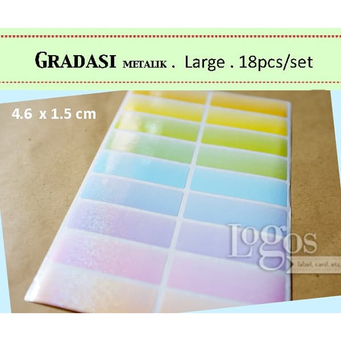 

HNVHH800 Gradasi Metalik LARGE Glitter Sticker Label kosmetik pot