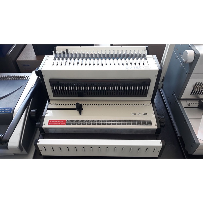 

V tec mesin binding multi untuk kawat besi dan plastik ukuran folio VT 1060