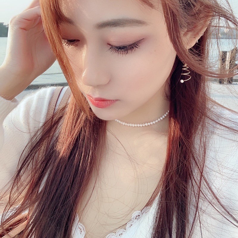 Kalung Choker Rantai Klavikula Hias Manik-Manik Mutiara Imitasi Gaya Retro Korea Untuk Wanita