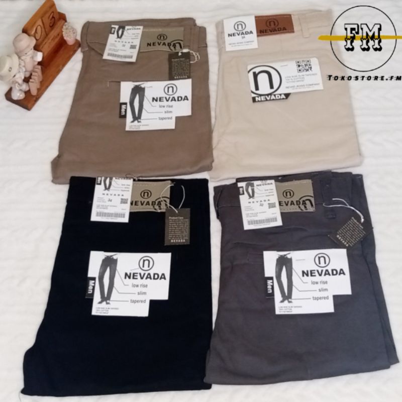 Celana Pria Panjang Chinos Nevada Bahan Katun Slimfit Casual