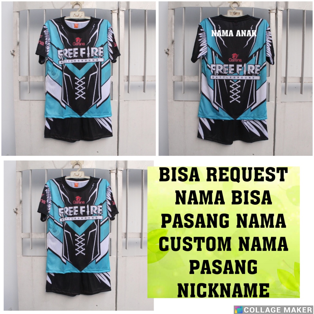 setelan baju anak  gamer evos free fire/stelan jersey baju gamer evos free fire size 5-12thn