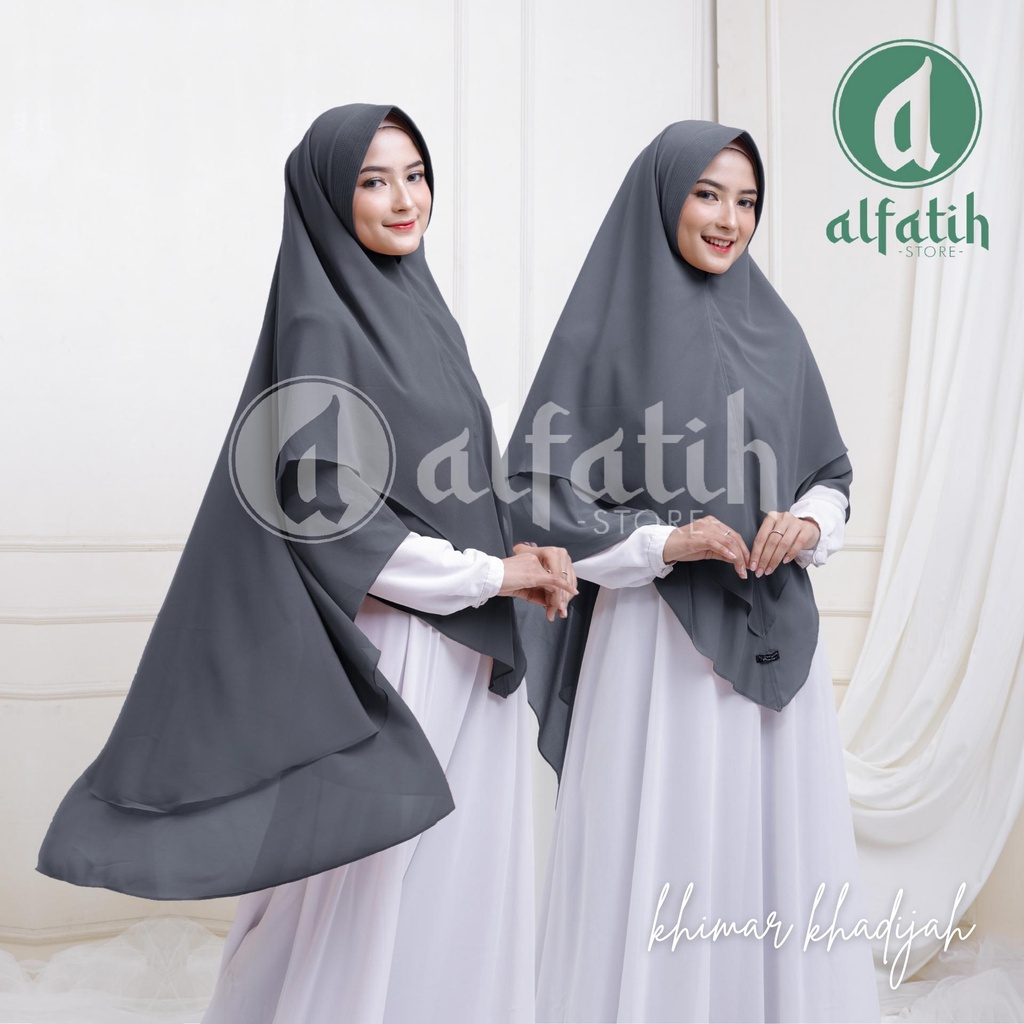 Syari Khimar hijab jilbab kerudung Khadijah ceruty babydoll khimar 2 layer ceruty baby doll hijab khimar syari ped 2 layer