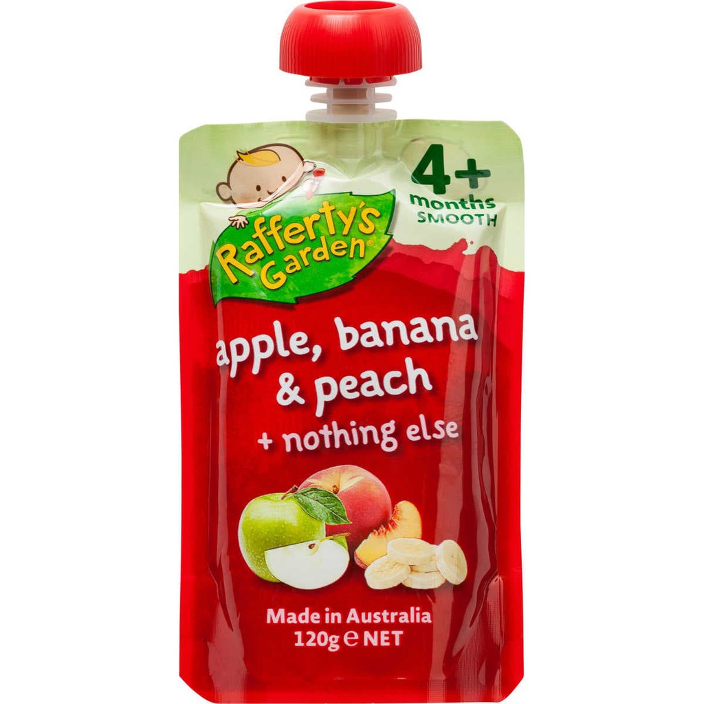 

Rafferty's Garden Apple, Banana & Peach 4+ - 120g