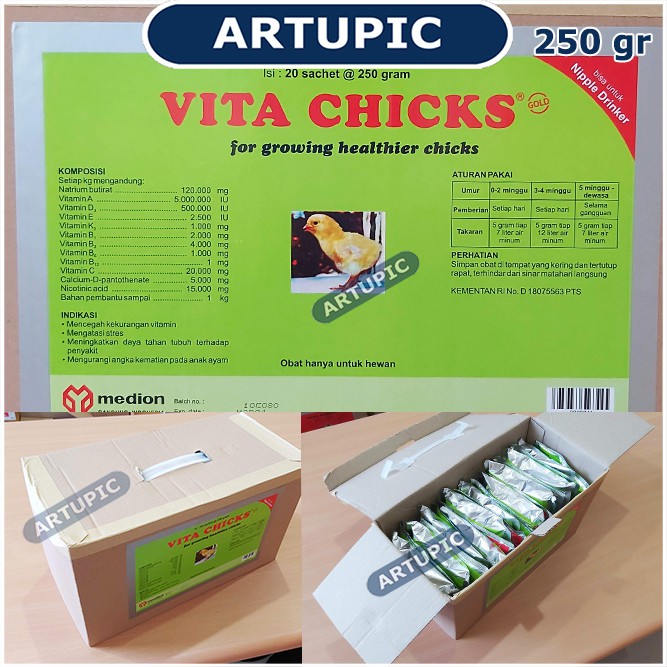 Vita Chicks 250 gram Vitamin obat pertumbuhan ayam unggas burung vitachicks