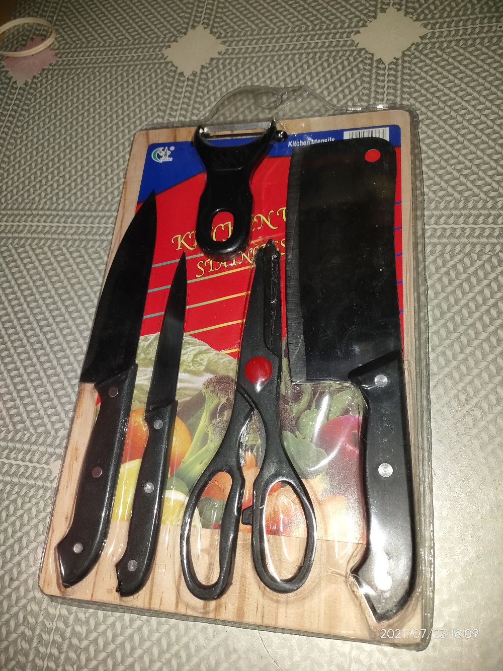 Pisau Set Stainless + Talenan Dapur 6 In 1 / Pisau Dapur Set + Dapur Set Best Quality