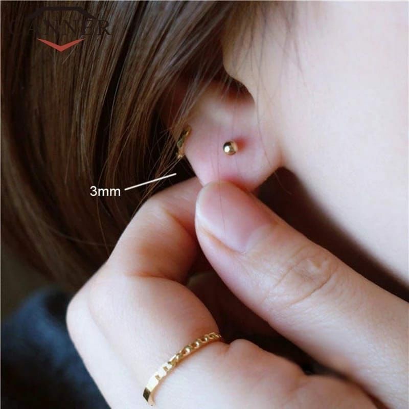 Anting bulat polos XUPING emas wanita