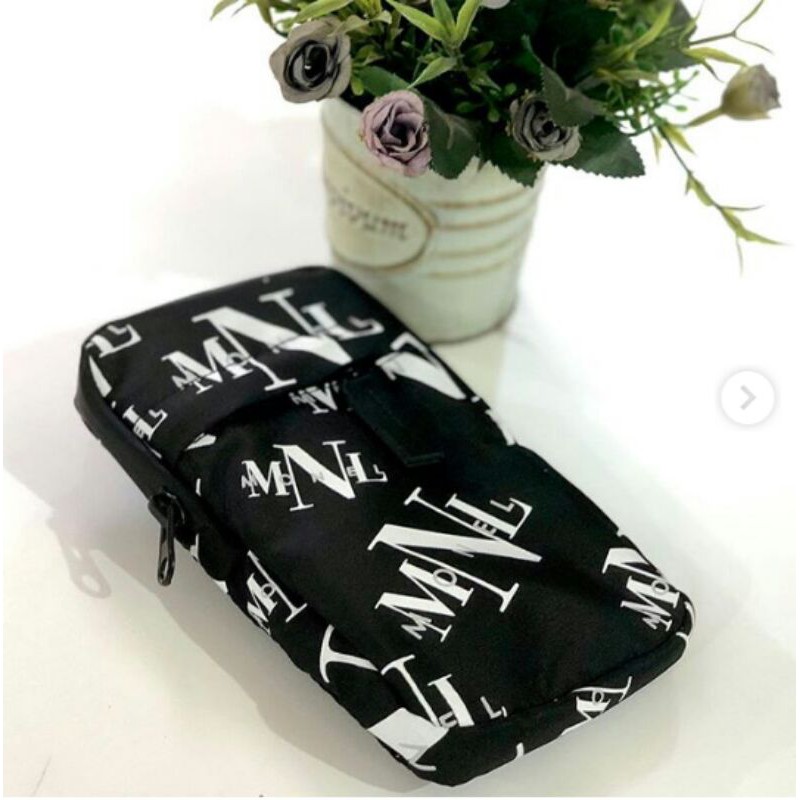 neck wallet & phone pouch yellow and black by monel