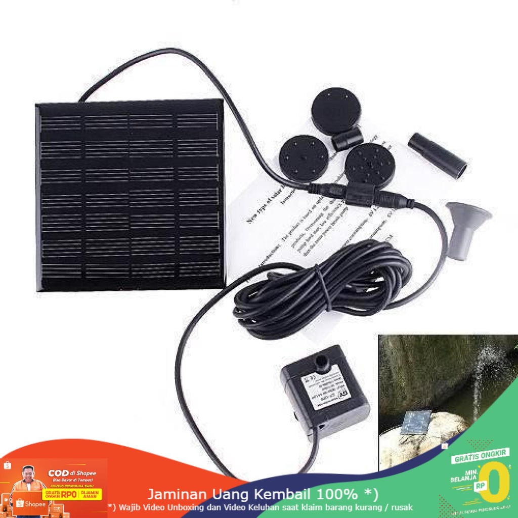 (BISA COD) RVOSTR Air Mancur Kolam Tenaga Solar Matahari 7V 1.12W 150L/h - GY-D-001