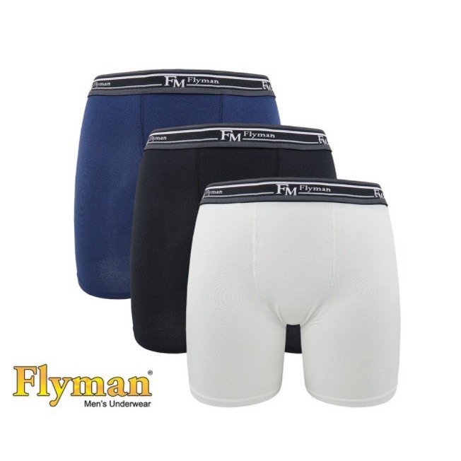 Flyman Celana Dalam Boxer Pria Panjang 3 PCS FM 3225 Underwear - M