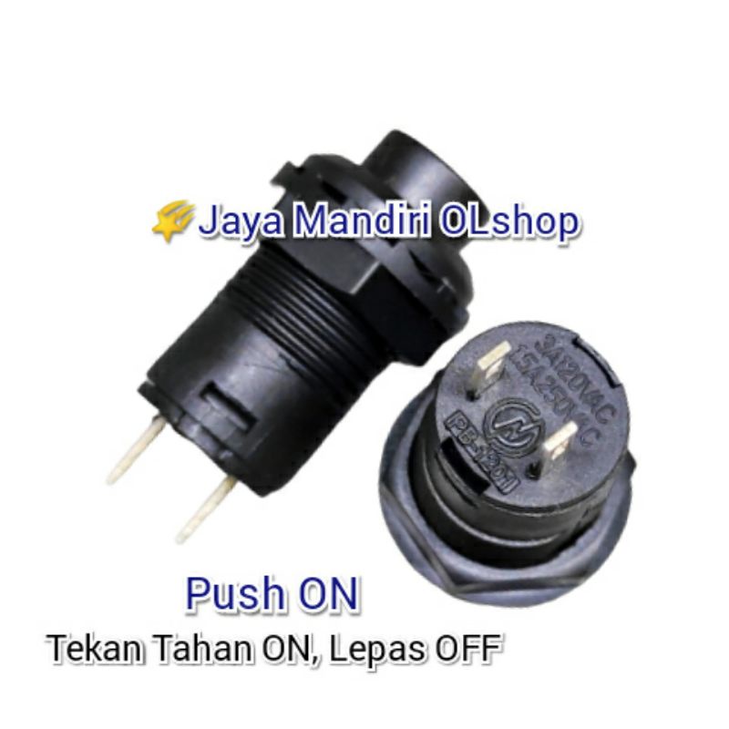 SAKLAR/SWITCH PUSH ON HITAM