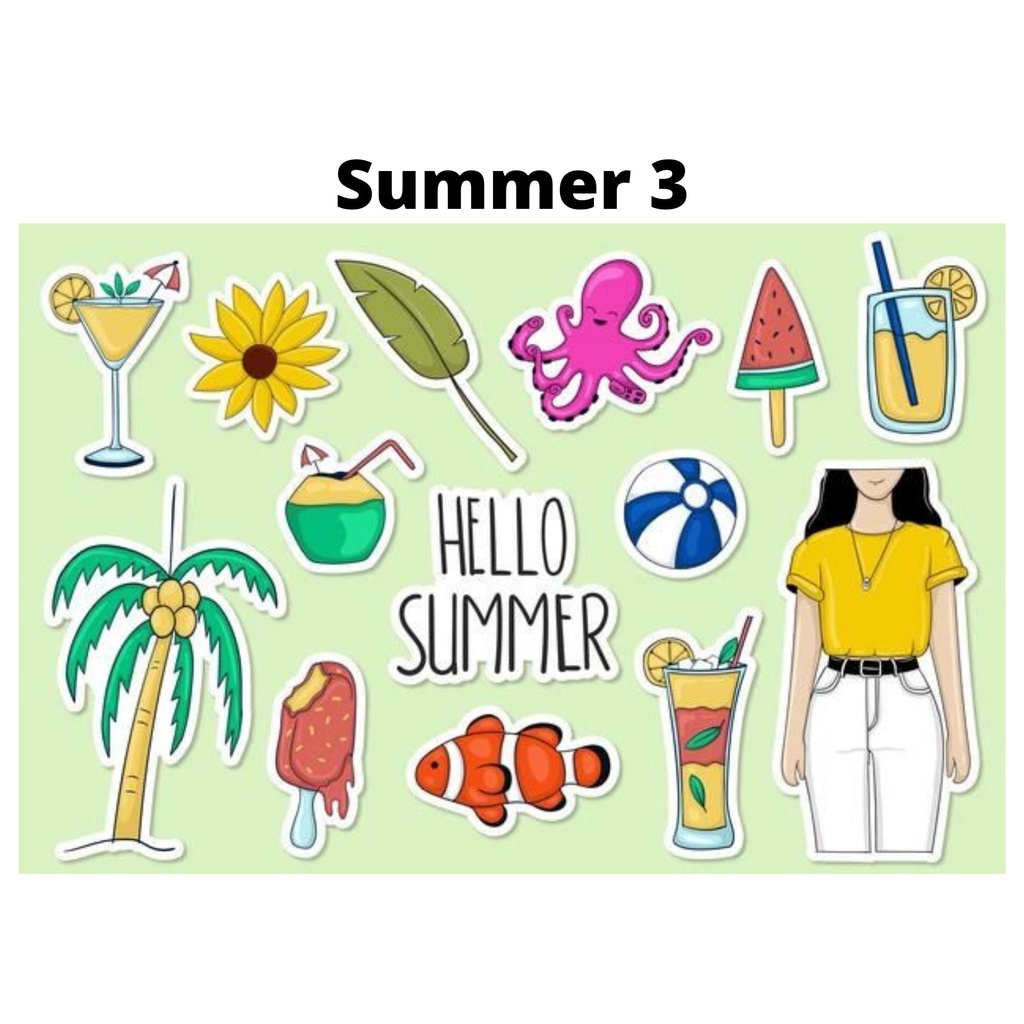 Sticker Girl Summer Tumblr Set Sticker Hp/ Laptop Aesthetic Murah