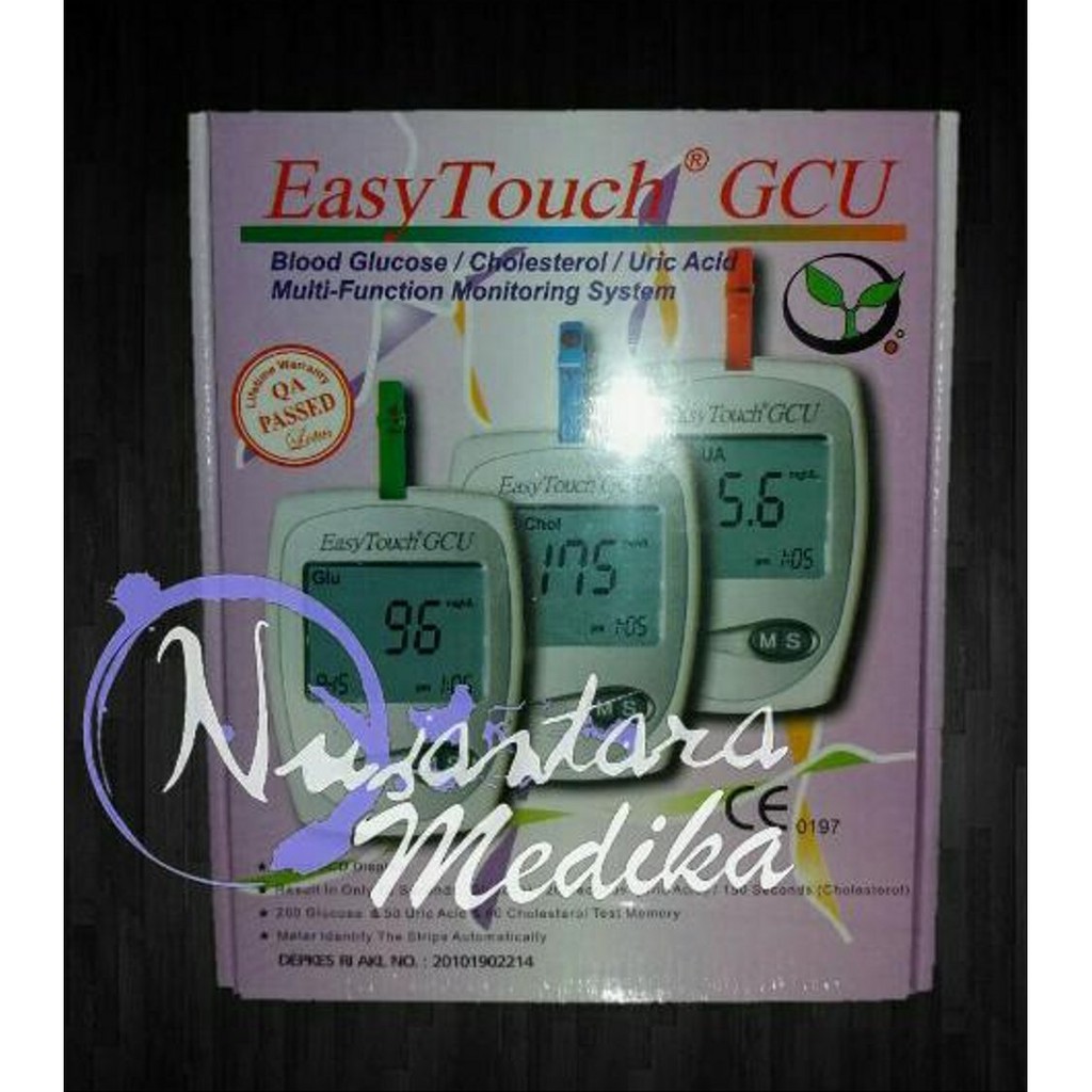 Cek Gula Darah Original GCU Easy Touch 3in1 Multhicek / Gula Darah , Asam Urat , Kolestrol