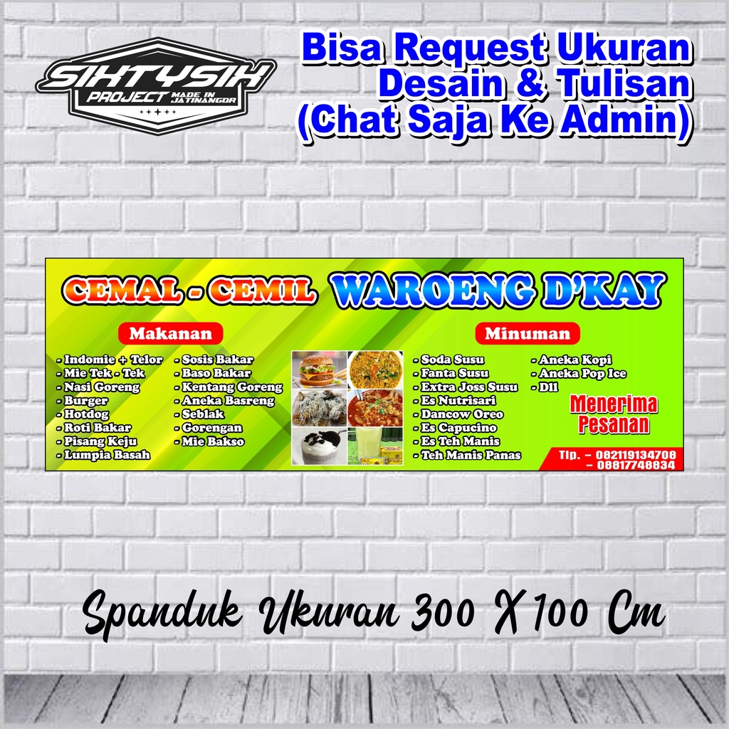 Spanduk/banner Warung Makan Custom Free Desain