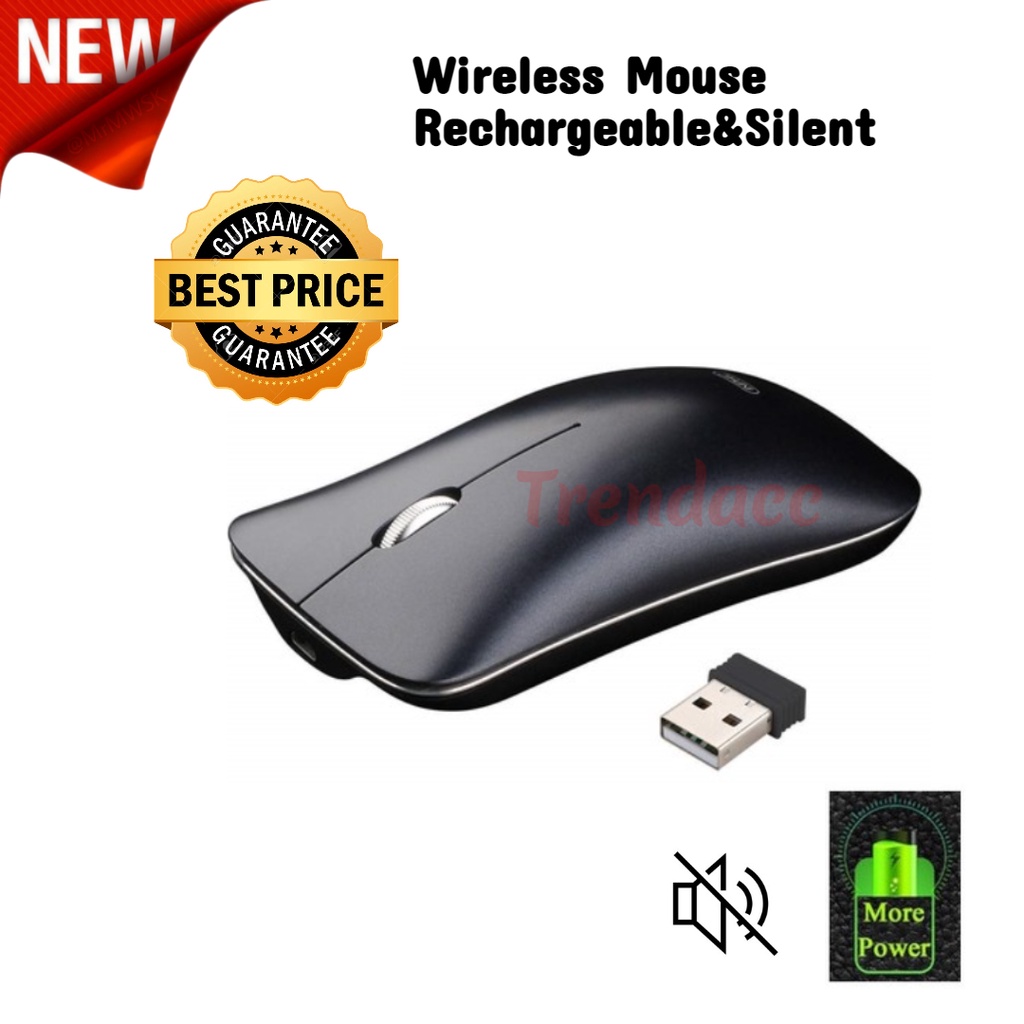 Trend-New Mouse Wireless Rechargeable &amp; Silent Click USB POWER SAVING