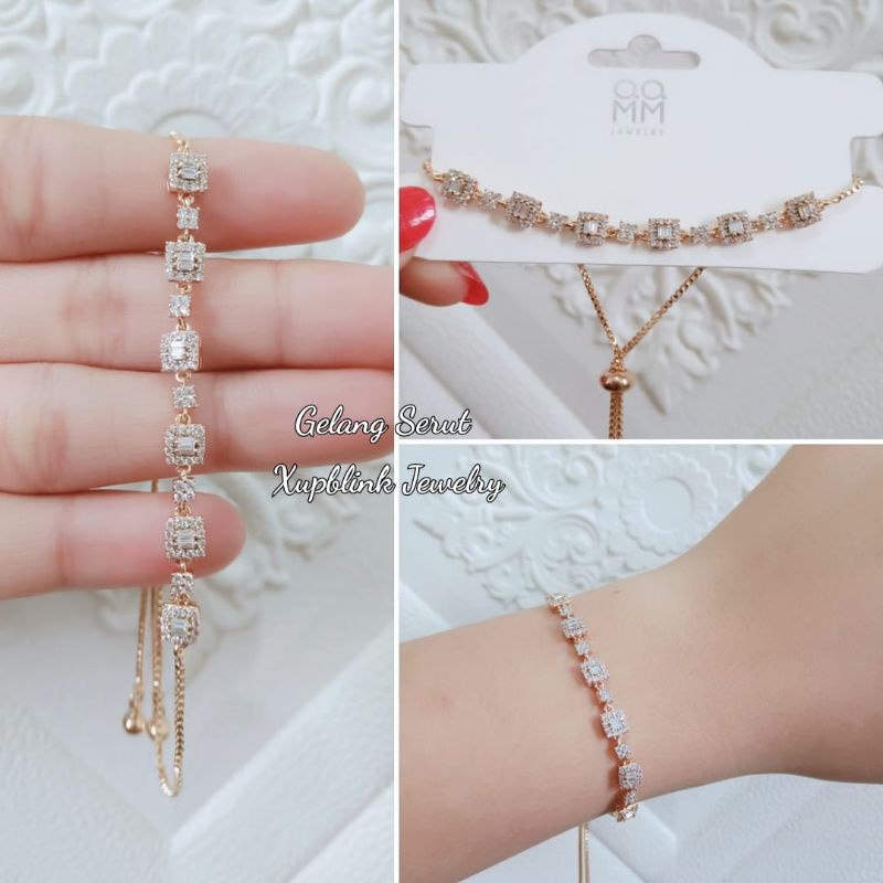 Gelang Serut Titanium Wanita Anti Karat Dan Anti Luntur