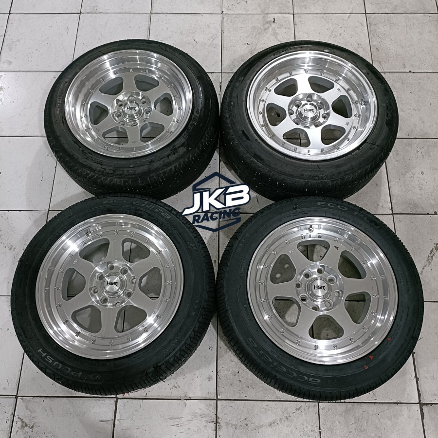 Velg Mobil Racing Ring 15 Lubang 4 RUMOI HSR R15X7-8 8X100-114,3 BAN 185 60 R15