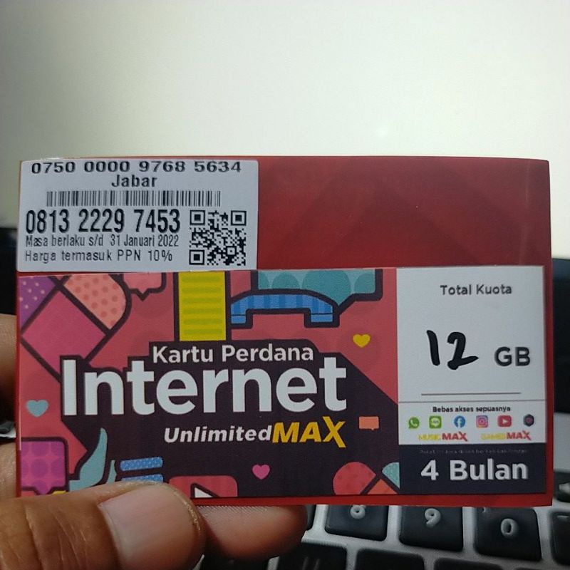 Perdana Telkomsel Unlimited Max 12GB