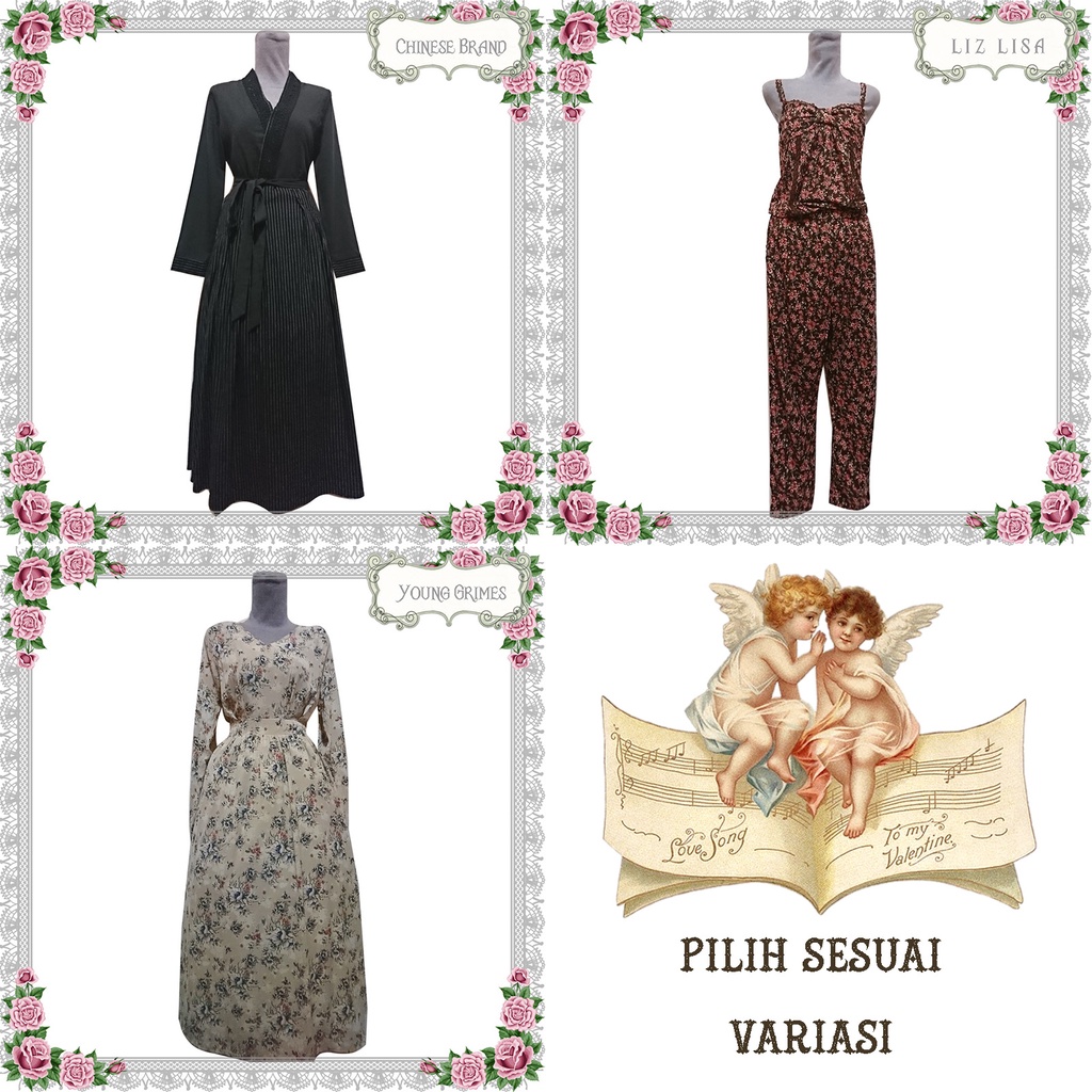 READY 094_DRESS KAWAII/ KOREAN/ CHINESE VINTAGE LONG / JUMPSUIT / JP FLORAL CASUAL LIZ LISA, YUMMY G