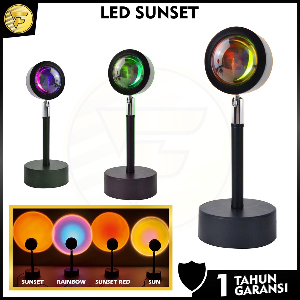 LED Sunset Lampu background studio lampu meja tidur lampu proyektor vlog tiktok