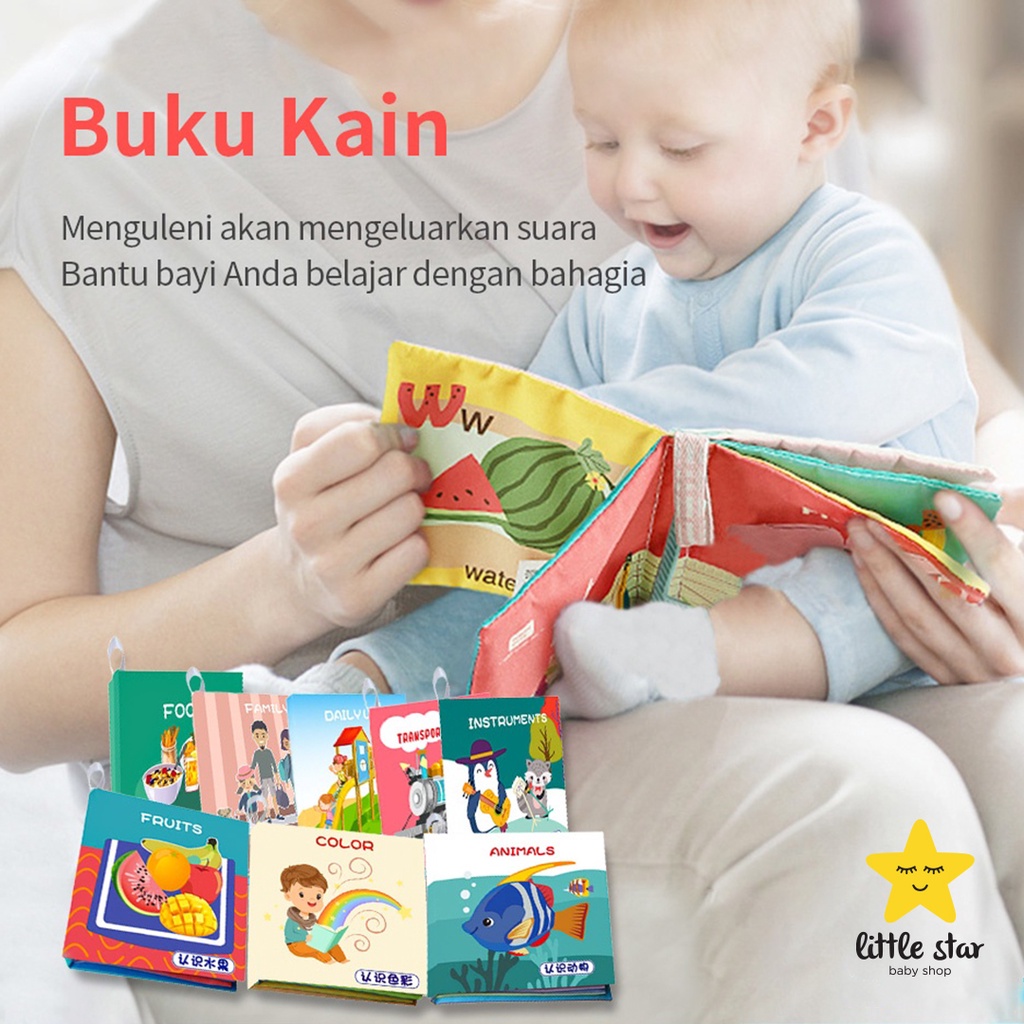 Buku Bantal Kain Bayi | Baby Soft Book Cloth | Edukasi Bayi