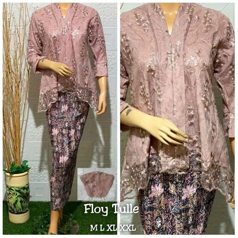 NEW SETELAN KEBAYA FLOY TILLE/KEBAYA MURAH/KEBAYA PESTA/KEBAYA TUNANGAN