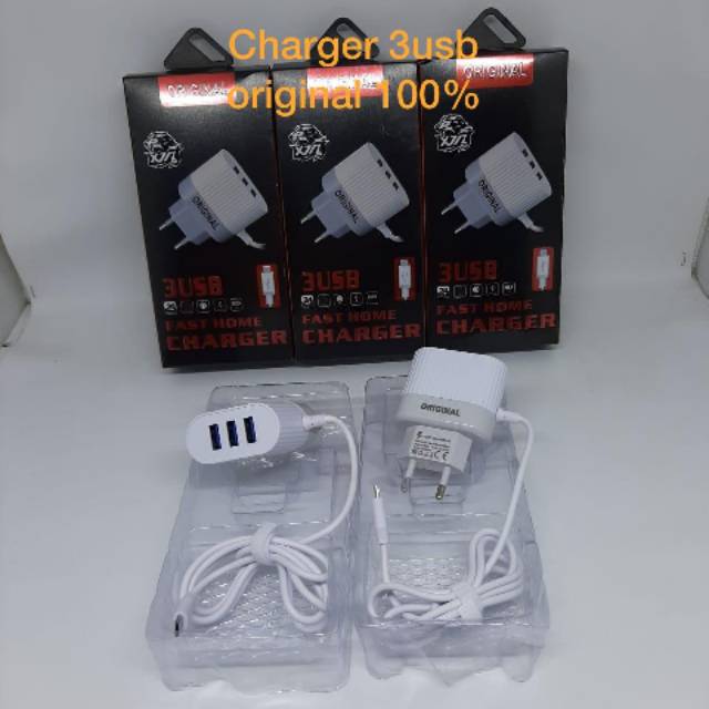 Travel Charger 3 Port USB Adaptor Charger 3 Port USB