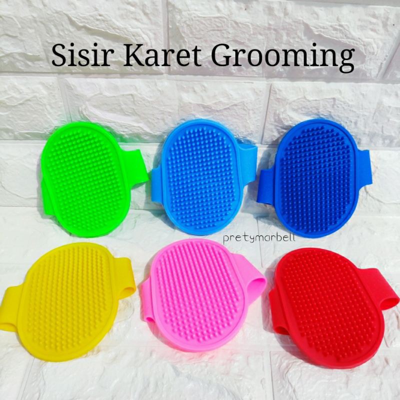 Sisir Karet Pijat Grooming Kucing Pet Brush Oval