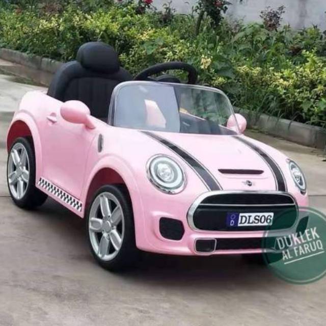 Mobil aki anak Mini Cooper BAN KARET, JOK KULIT