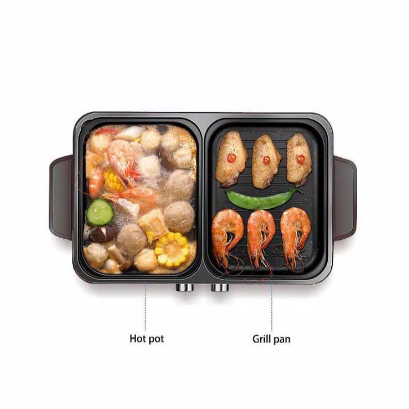 IDEALIFE Type IL-116D Grill dan shabu / pemanggang listrik / pemanggang daging