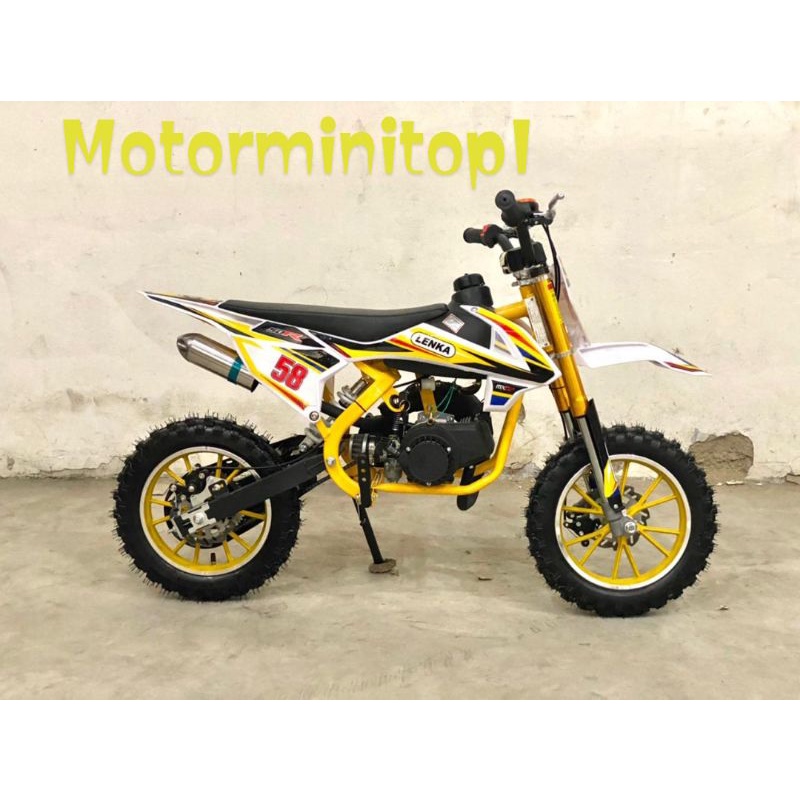 MOTOR MINI TRAIL LENKA MC 58 - MESIN 2 TAK 50 CC - MAINAN MOTOR CROSS ANAK