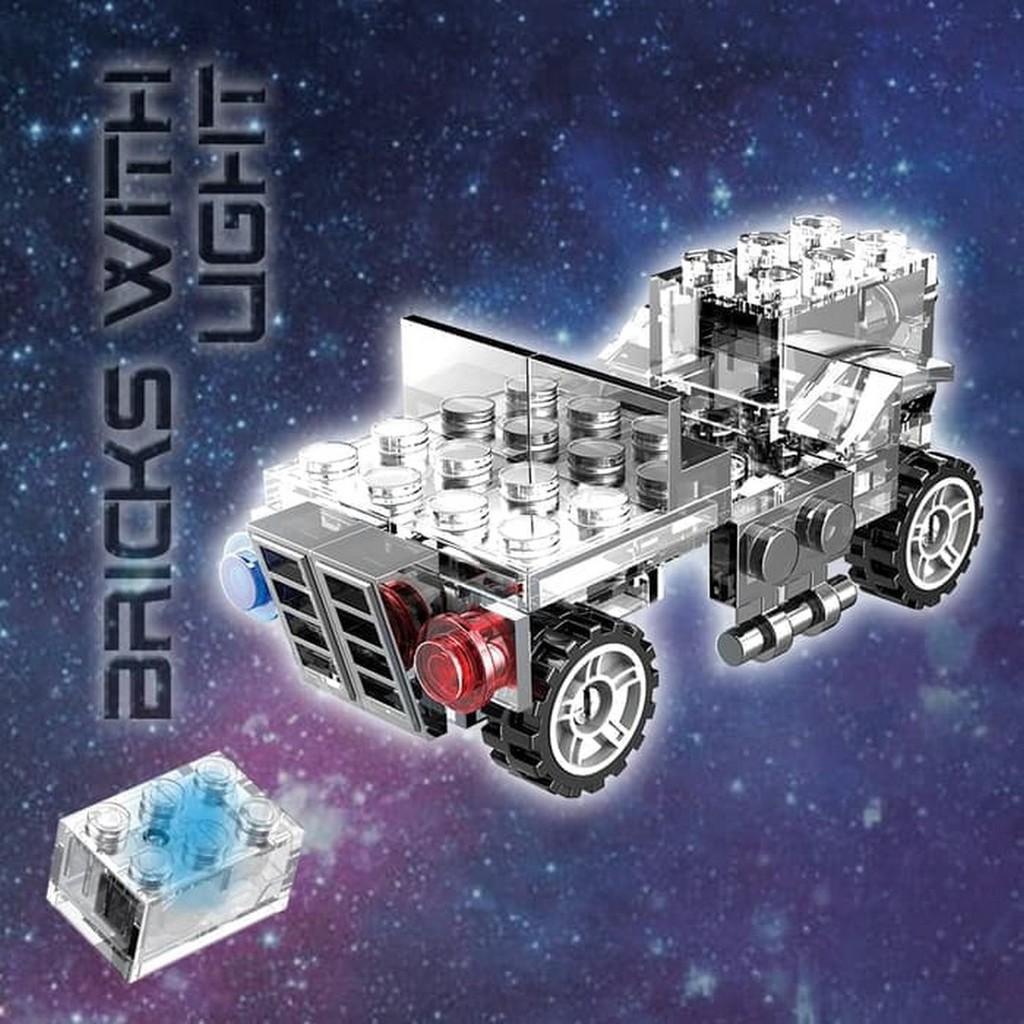 Hotgear Clear Vehicle Bricks with Light Mainan Building Blocks