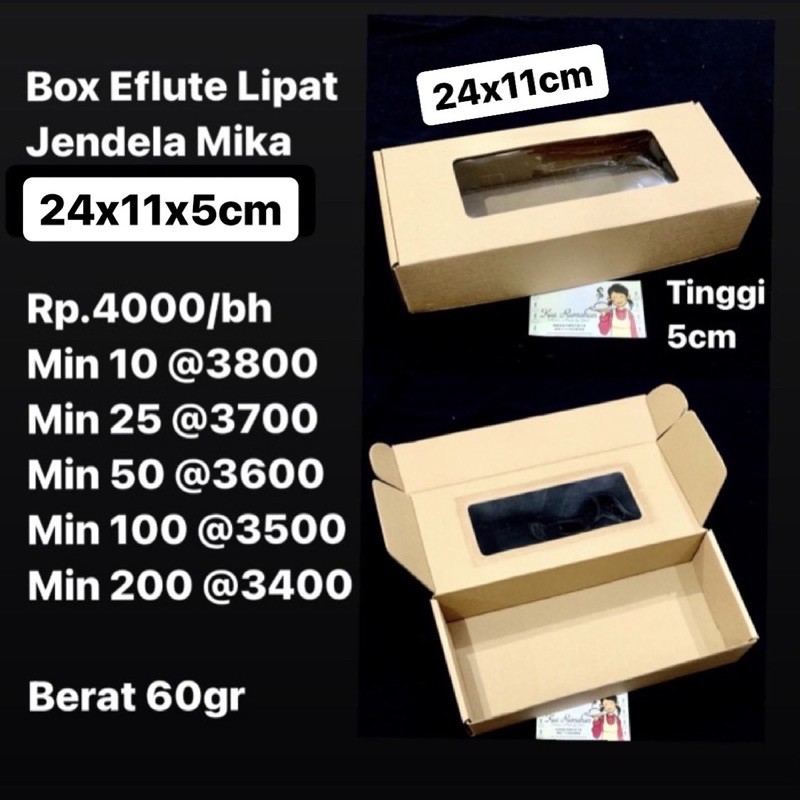 

Box Brownies Eflute Lipat Jendela Mika 24x11x5cm