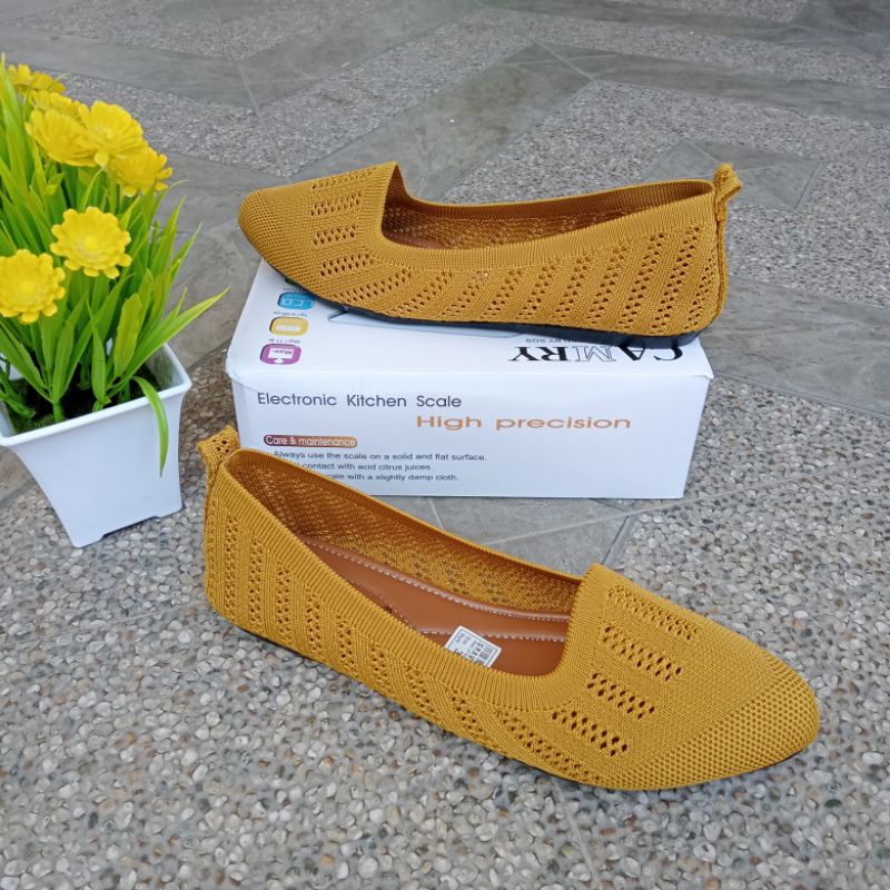 Sepatu Flat Wanita , Sepatu Rajut Import DEO 11, Sepatu Wanita Kekinian