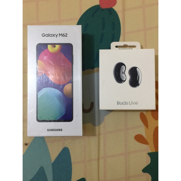 SAMSUNG GALAXY M62 (8 / 256 GB) LASER GREEN+FREE GALAXY BUDS LIVE-GARANSI RESMI SEIN