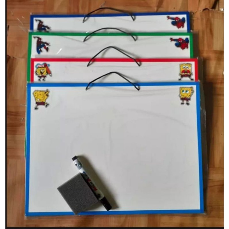 papan tulis white board/papan tulis karakter/papan tulis ukuran 30x50 free spidol dan penghapus/papan putih/white board