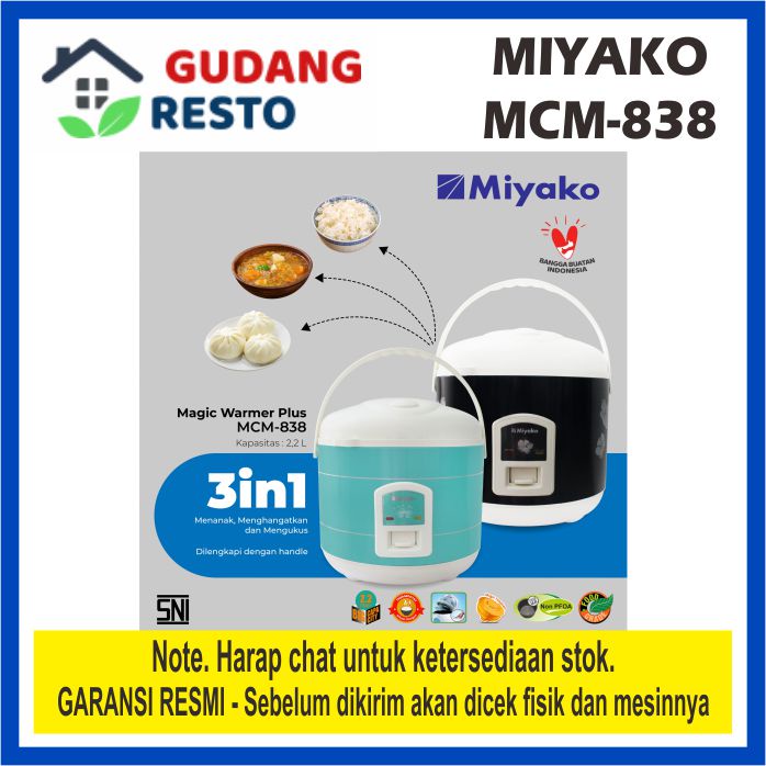 MIYAKO MCM 838 MAGIC COM JUMBO 2.2 L RICE COOKER BESAR 2.2L 3in1 BIG CAPACITY MCM838 MCM-838