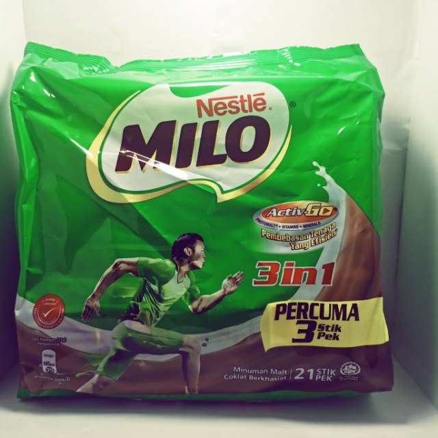 

Milo saset malaysia 3in1 isi 21pcs